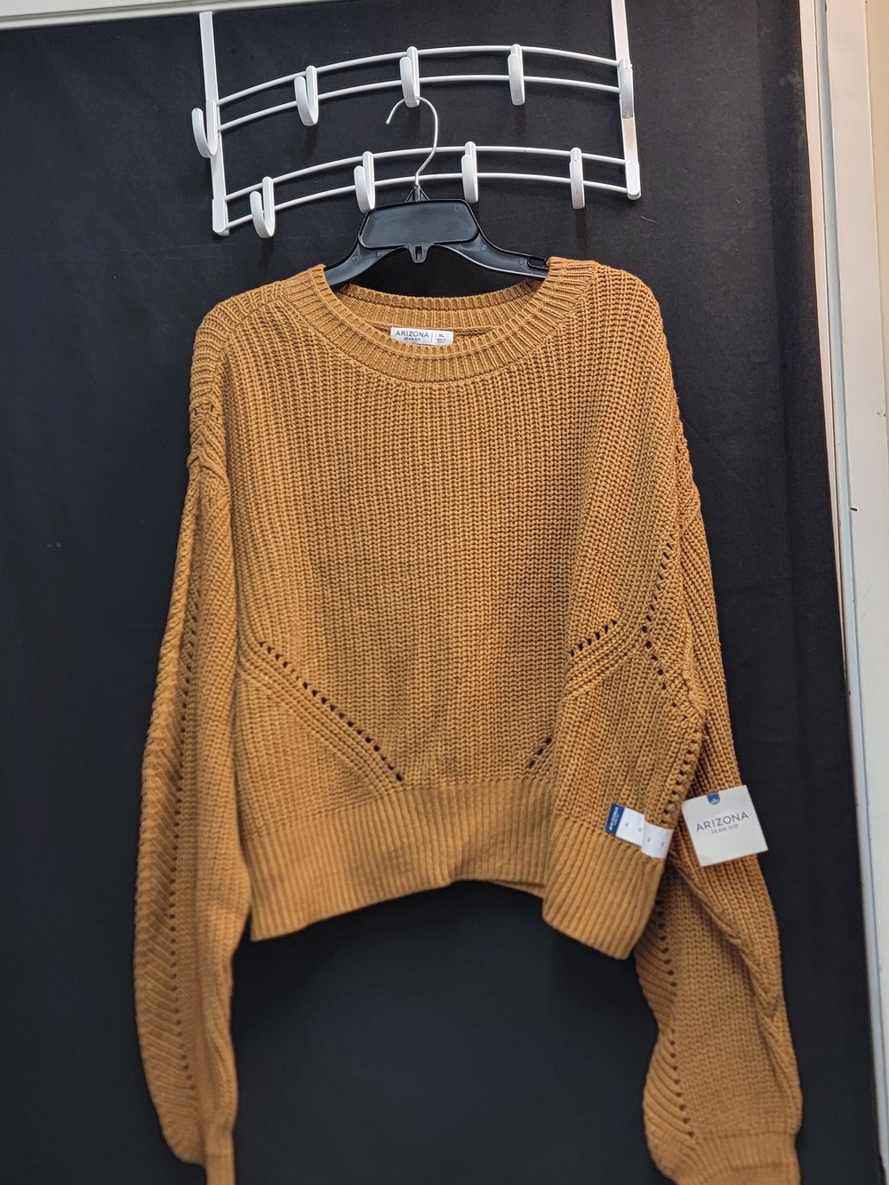 Arizona Jean Company Cropped Knit Sweater in Mustard